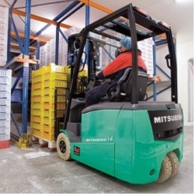 Xe nâng điện ngồi lái 3 bánh 1.6 - 1.8 tấn Mitsubishi Nhật Bản